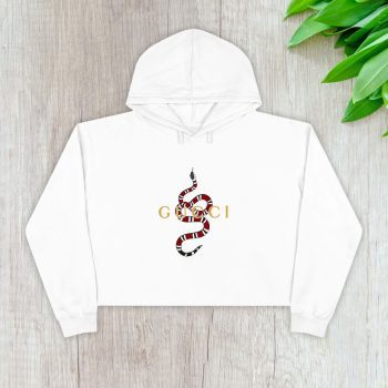 Gucci Snake Logo Crop Pullover Hoodie For Lady CPH1328