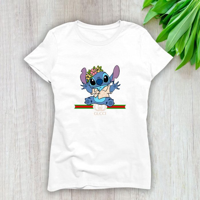 Gucci Stitch Cute Lady T-Shirt Luxury Tee For Women LDS1411