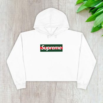 Gucci Supreme Logo Crop Pullover Hoodie For Lady CPH1347