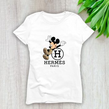 Hermes Paris Mickey Mouse Lady T-Shirt Luxury Tee For Women LDS1523