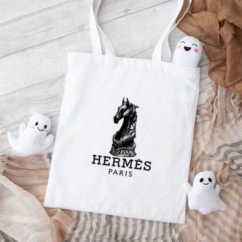 Hermes Paris Seahorses Cotton Canvas Tote Bag TTB1516