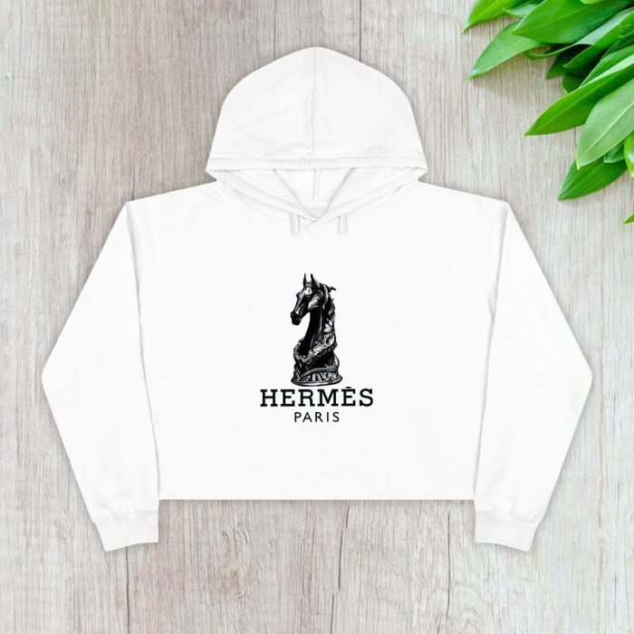 Hermes Paris Seahorses Crop Pullover Hoodie For Lady CPH1516