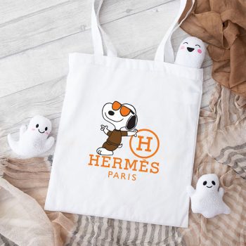 Hermes Paris Snoopy Cotton Canvas Tote Bag TTB1522