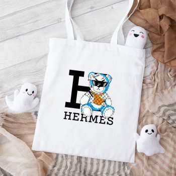 Hermes Teddy Bear Cool Cotton Canvas Tote Bag TTB1526