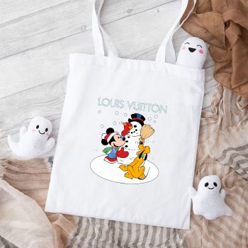 Louis Vuitton Chrismate Mickey Mouse Pluto Cotton Canvas Tote Bag TTB1536