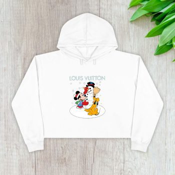 Louis Vuitton Chrismate Mickey Mouse Pluto Crop Pullover Hoodie For Lady CPH1536