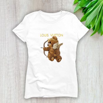 Louis Vuitton Logo Luxury Angel Teddy Bear Lady T-Shirt Luxury Tee For Women LDS1632