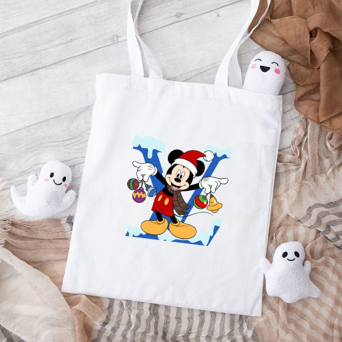 Louis Vuitton Logo Luxury Chrismate Mickey Mouse Cotton Canvas Tote Bag TTB1540