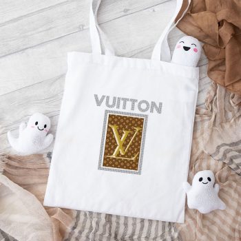 Louis Vuitton Logo Luxury Diamonds Cotton Canvas Tote Bag TTB1659