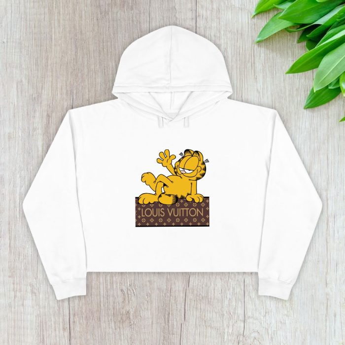 Louis Vuitton Logo Luxury Garfield Crop Pullover Hoodie For Lady CPH1636