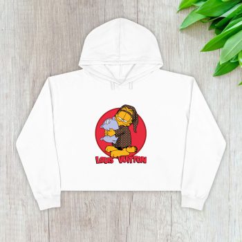 Louis Vuitton Logo Luxury Garfield Crop Pullover Hoodie For Lady CPH1651
