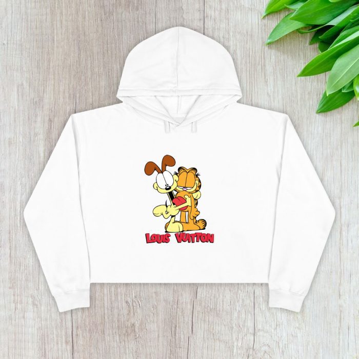 Louis Vuitton Logo Luxury Garfield Crop Pullover Hoodie For Lady CPH1653