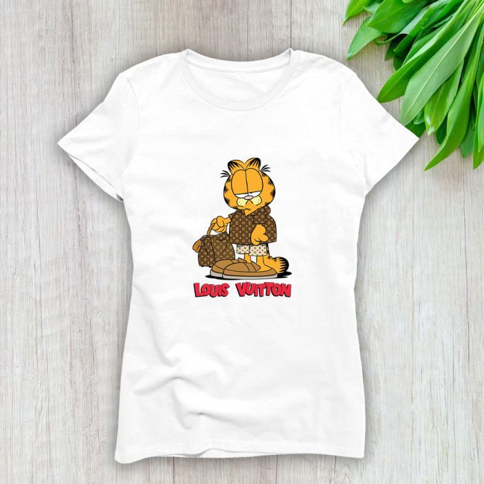 Louis Vuitton Logo Luxury Garfield Lady T-Shirt Luxury Tee For Women LDS1641