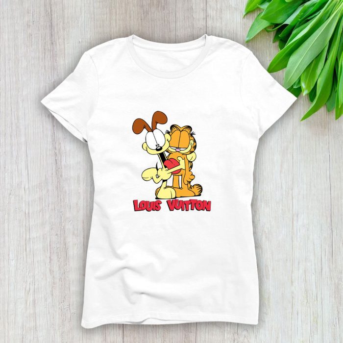 Louis Vuitton Logo Luxury Garfield Lady T-Shirt Luxury Tee For Women LDS1655