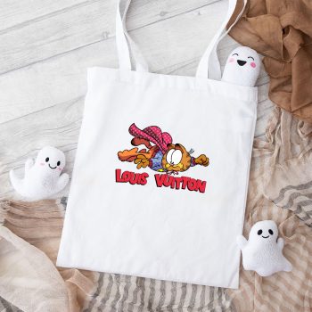 Louis Vuitton Logo Luxury Garfield Super Man Cotton Canvas Tote Bag TTB1652