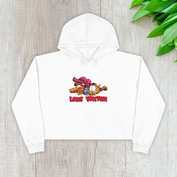 Louis Vuitton Logo Luxury Garfield Super Man Crop Pullover Hoodie For Lady CPH1652