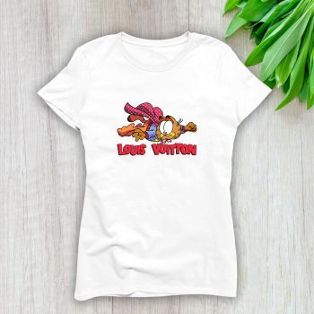 Louis Vuitton Logo Luxury Garfield Super Man Lady T-Shirt Luxury Tee For Women LDS1654