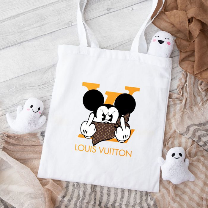 Louis Vuitton Logo Luxury Mickey Mouse Cotton Canvas Tote Bag TTB1641
