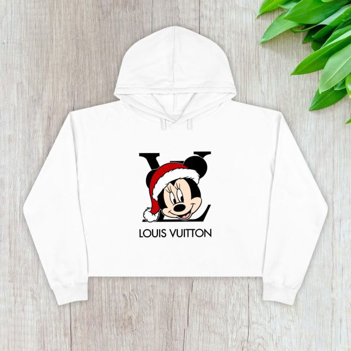 Louis Vuitton Logo Luxury Mickey Mouse Crop Pullover Hoodie For Lady CPH1544