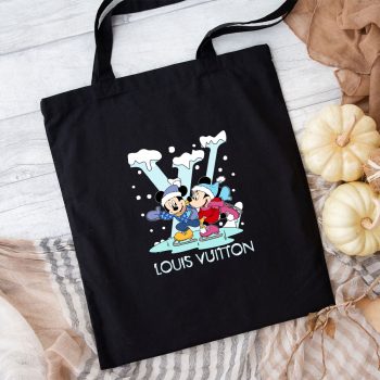 Louis Vuitton Logo Luxury Mickey Mouse Minnie Mouse Cotton Canvas Tote Bag TTB1556