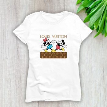 Louis Vuitton Logo Luxury Mickey Mouse Minnie Mouse Dance Lady T-Shirt Luxury Tee For Women LDS1553