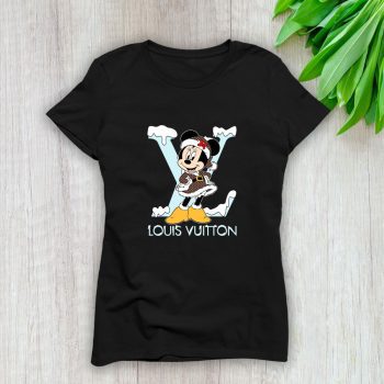 Louis Vuitton Logo Luxury Monogram Canvas Pattern Chrismate Minnie Mouse Lady T-Shirt Luxury Tee For Women LDS1743