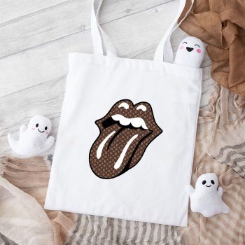 Louis Vuitton Logo Luxury Monogram Canvas Pattern Sexy Lips Cotton Canvas Tote Bag TTB1646