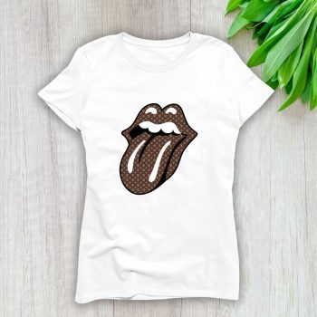 Louis Vuitton Logo Luxury Monogram Canvas Pattern Sexy Lips Lady T-Shirt Luxury Tee For Women LDS1648