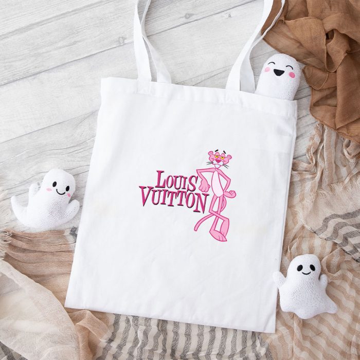 Louis Vuitton Logo Luxury Pink Panther Cotton Canvas Tote Bag TTB1642