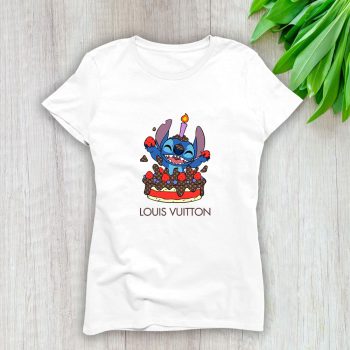 Louis Vuitton Logo Luxury Stitch Happy Birthday Lady T-Shirt Luxury Tee For Women LDS1619