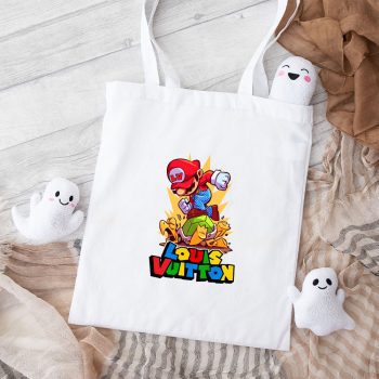 Louis Vuitton Logo Luxury Supper Mario Cotton Canvas Tote Bag TTB1620