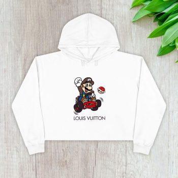 Louis Vuitton Logo Luxury Supper Mario Crop Pullover Hoodie For Lady CPH1619