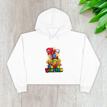 Louis Vuitton Logo Luxury Supper Mario Crop Pullover Hoodie For Lady CPH1620