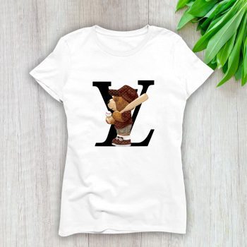 Louis Vuitton Logo Luxury Teddy Bear Baseball Lady T-Shirt Luxury Tee For Women LDS1597