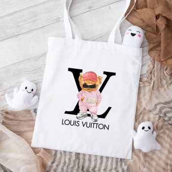 Louis Vuitton Logo Luxury Teddy Bear Cotton Canvas Tote Bag TTB1594