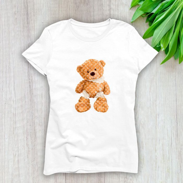 Louis Vuitton Logo Luxury Teddy Bear Lady T-Shirt Luxury Tee For Women LDS1582