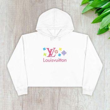 Louis Vuitton Logo Luxury With Color Monogram Crop Pullover Hoodie For Lady CPH1678