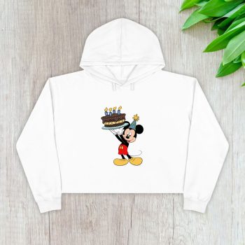 Louis Vuitton Monogram Canvas Pattern Happy Birthday Mickey Mouse Crop Pullover Hoodie For Lady CPH1710