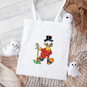 Louis Vuitton Red Monogram Canvas Pattern Scrooge Mcduck Cotton Canvas Tote Bag TTB1713