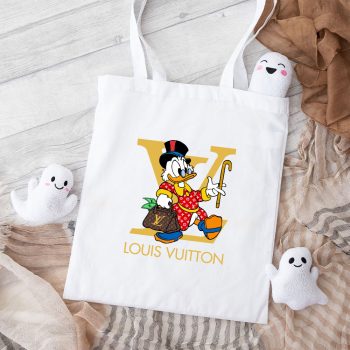 Louis Vuitton Red Monogram Canvas Pattern Scrooge Mcduck Cotton Canvas Tote Bag TTB1714