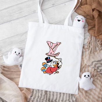 Louis Vuitton Red Monogram Canvas Pattern Scrooge Mcduck Cotton Canvas Tote Bag TTB1715