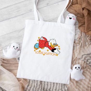 Louis Vuitton Red Monogram Canvas Pattern Scrooge Mcduck Cotton Canvas Tote Bag TTB1716