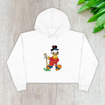 Louis Vuitton Red Monogram Canvas Pattern Scrooge Mcduck Crop Pullover Hoodie For Lady CPH1713