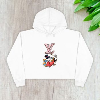 Louis Vuitton Red Monogram Canvas Pattern Scrooge Mcduck Crop Pullover Hoodie For Lady CPH1715