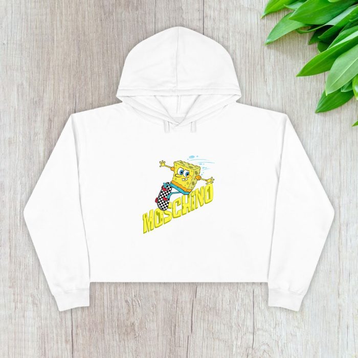 Moschino Skater Spongebob Squarepants Crop Pullover Hoodie For Lady CPH1771