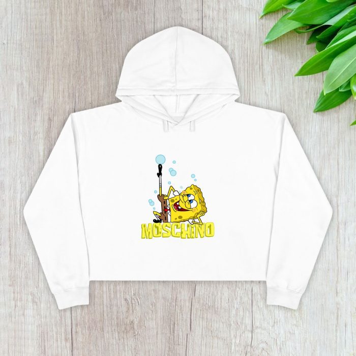Moschino Spongebob Squarepants Crop Pullover Hoodie For Lady CPH1772
