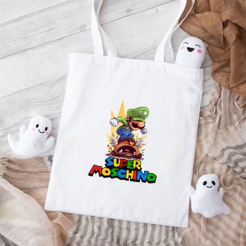 Moschino Super Mario Luigi Cotton Canvas Tote Bag TTB1779