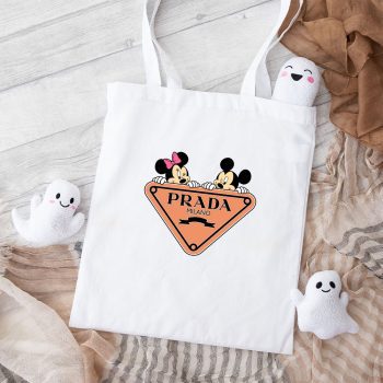 Prada Logo Luxury Mickey Mouse Minnie Mouse Cotton Canvas Tote Bag TTB1811
