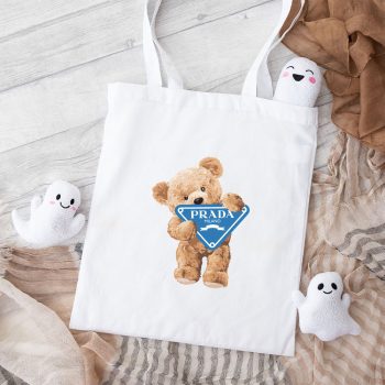 Prada Logo Luxury Teddy Bear Cotton Canvas Tote Bag TTB1809