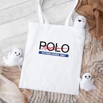 Ralph Lauren Camiseta Polo Infantil Lettering Branca Cotton Canvas Tote Bag TTB1813